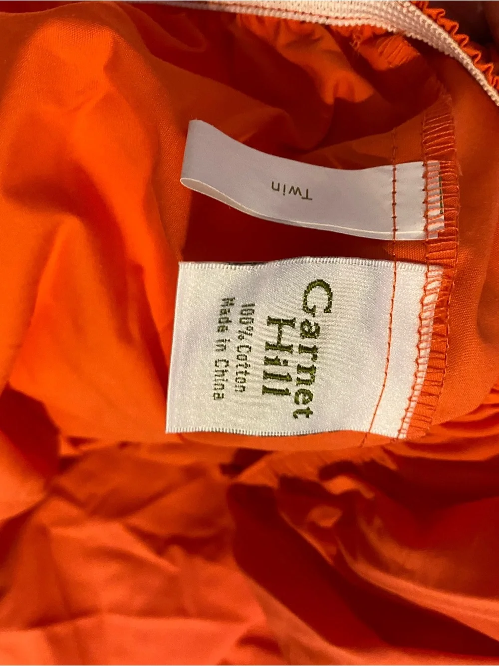 Garnet Hill Cotton Percale Bedding Fitted & Flat Sheet - Bright Orange/Papaya
